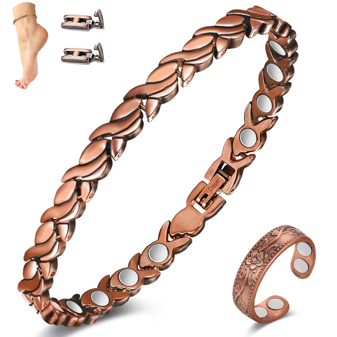 Vicmag copper anklet full view for everyday wear and subtle elegance