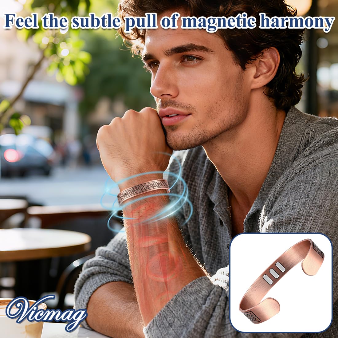 Vicmag bracelet coating resists tarnish for long-lasting shine.