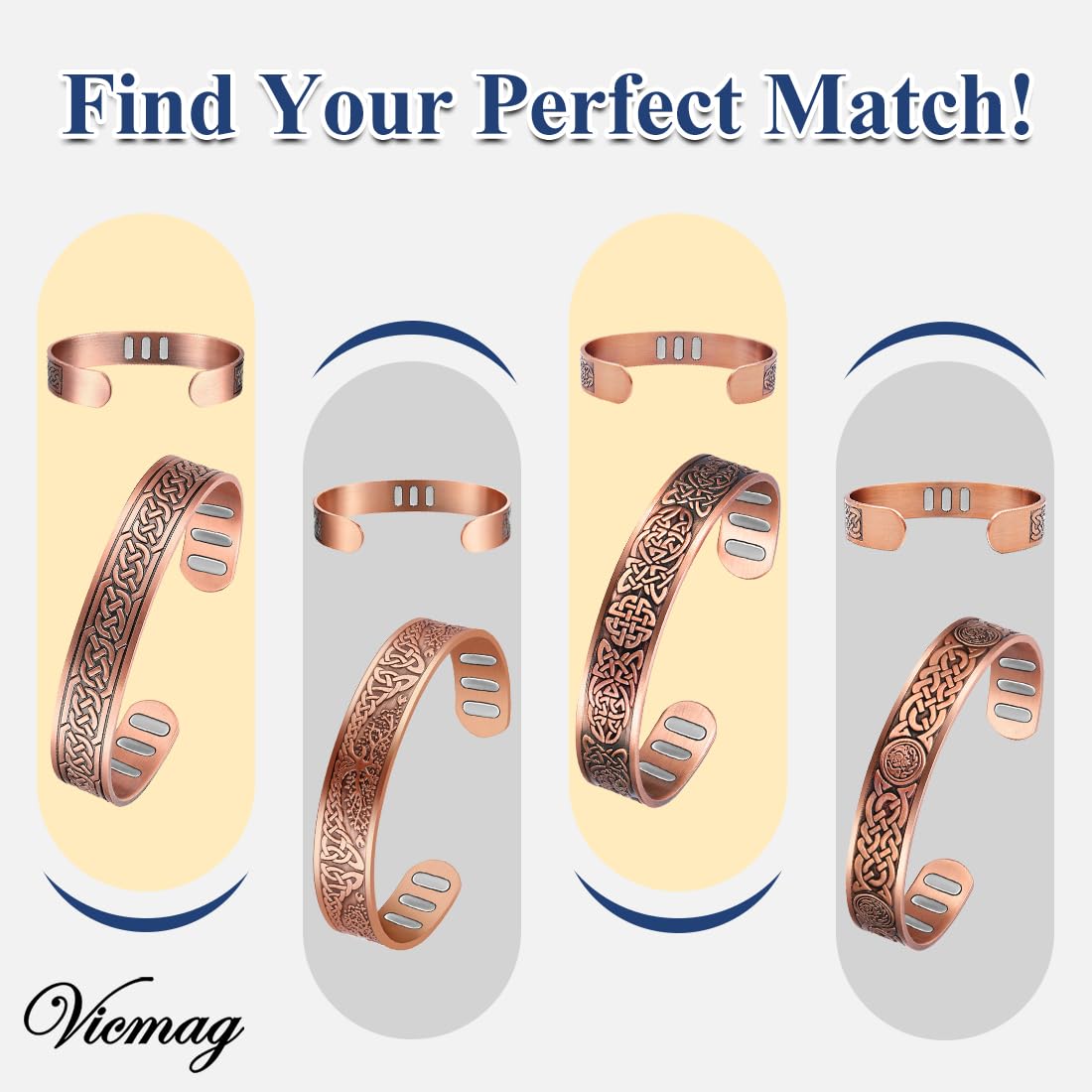 Vicmag copper bracelet suitable for daily wear with style.