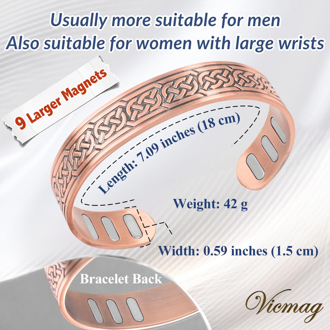 Durable magnetic bracelet suitable for daily wear.