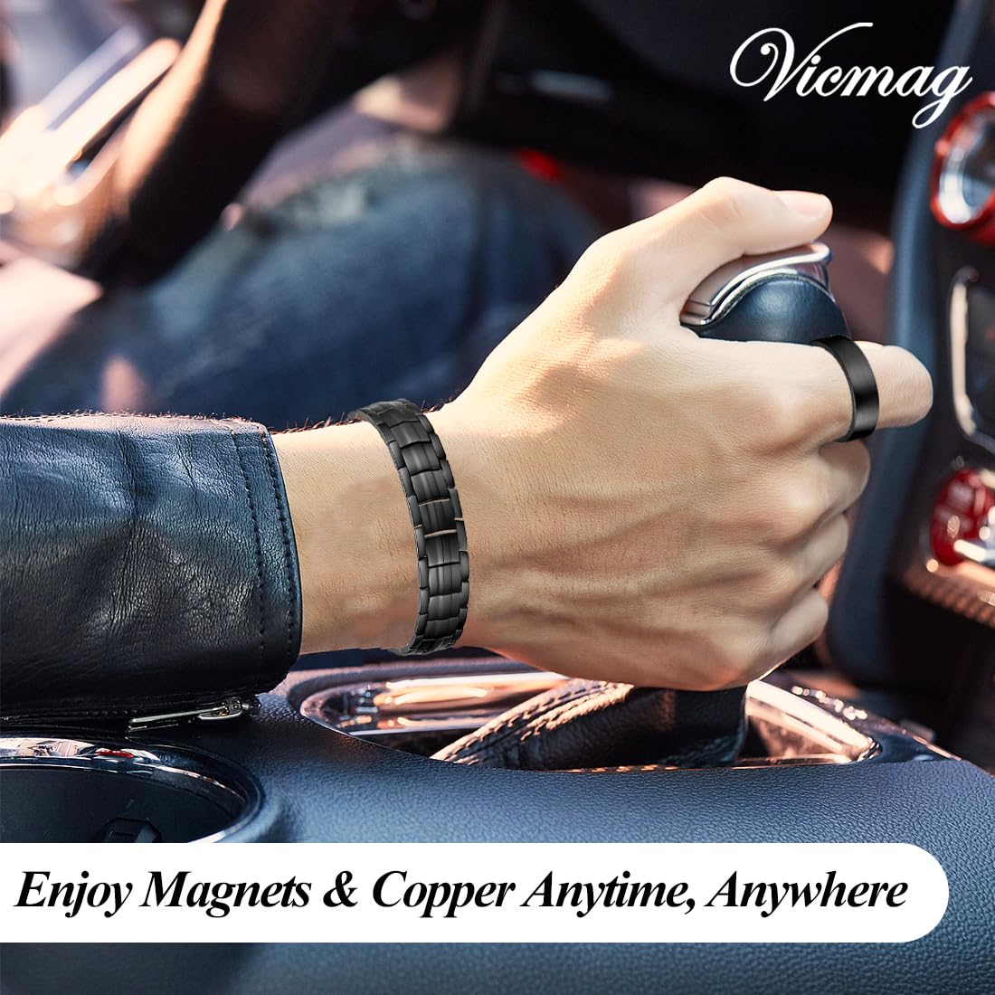 Vicmag copper bracelet durable finish resists scratching and tarnish.