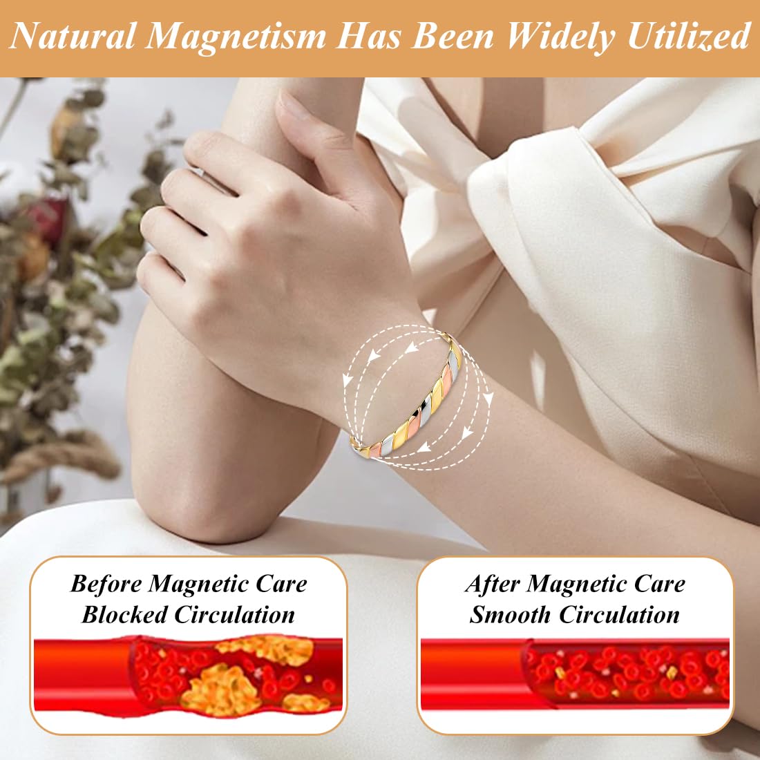 Vicmag hypoallergenic copper bracelet with no lead or nickel