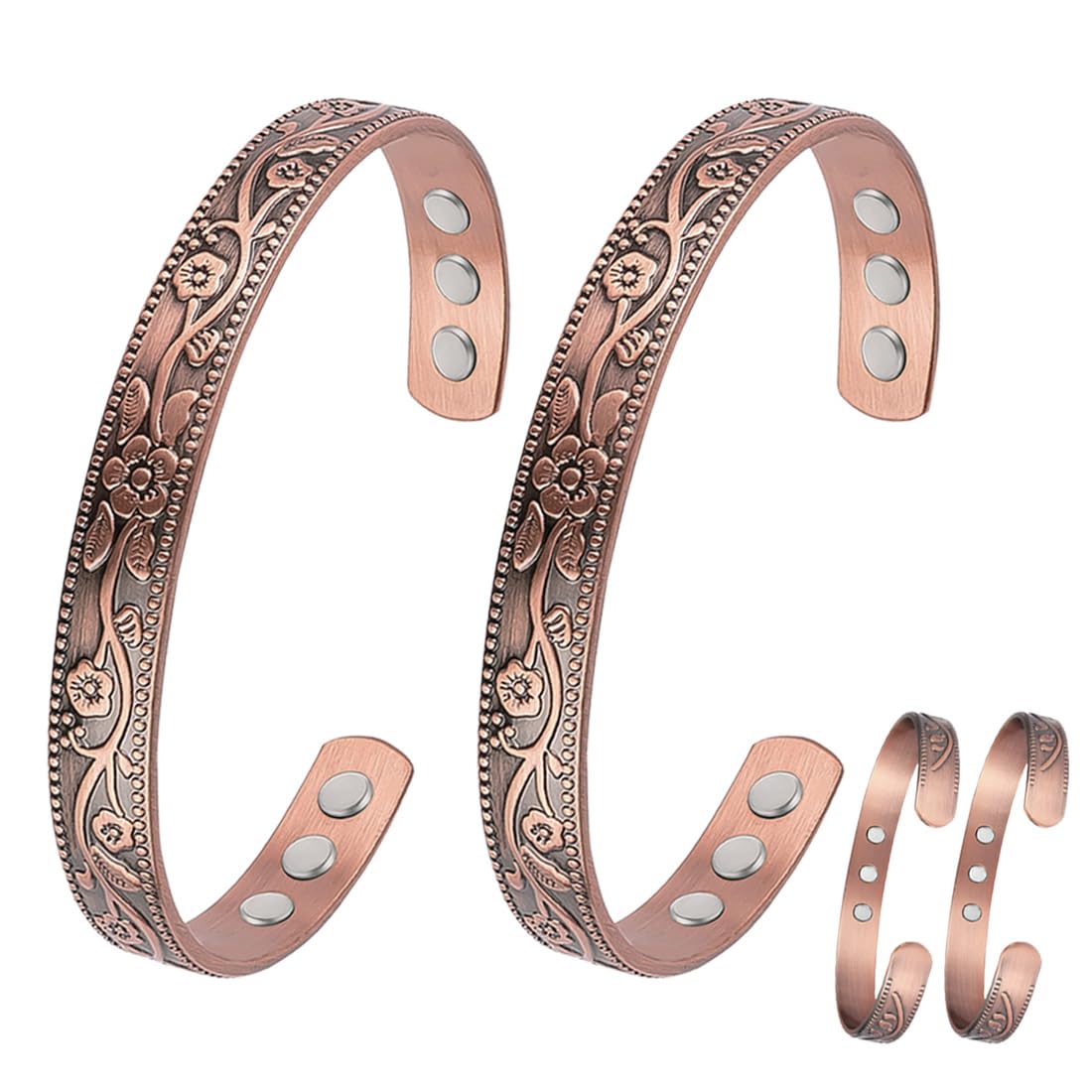 Vicmag copper bracelet with magnetic close-up showing polished finish for daily wear