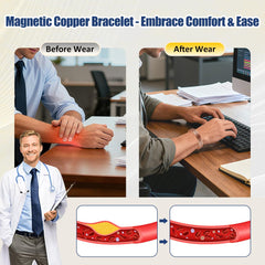 Vicmag copper bracelet nine magnets close-up highlights magnetic design for daily wear.