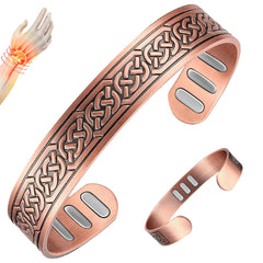 Vicmag copper bracelet on wrist with magnets for daily wear.