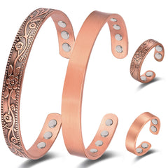 Vicmag copper magnetic bracelet with 12 magnets for all-day wear.