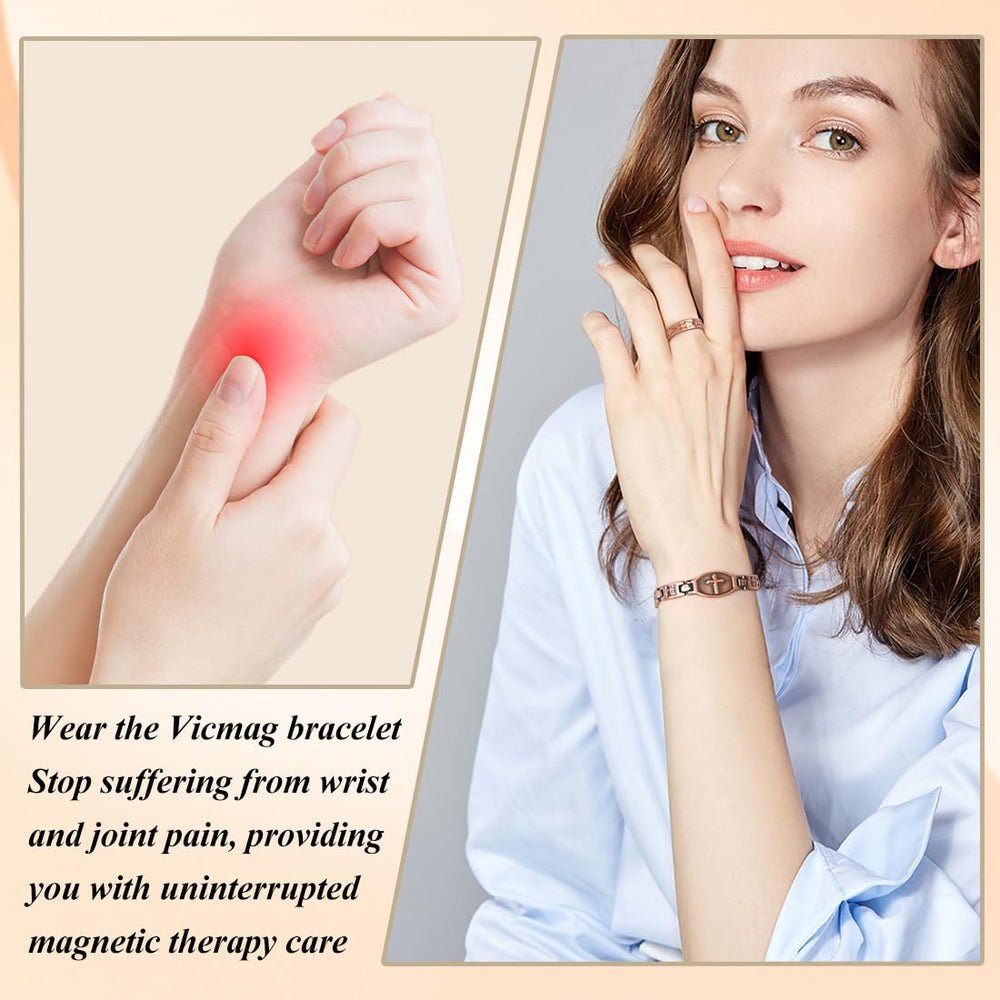 Vicmag copper bracelet 99-9 purity emphasizes durable, tarnish-resistant material