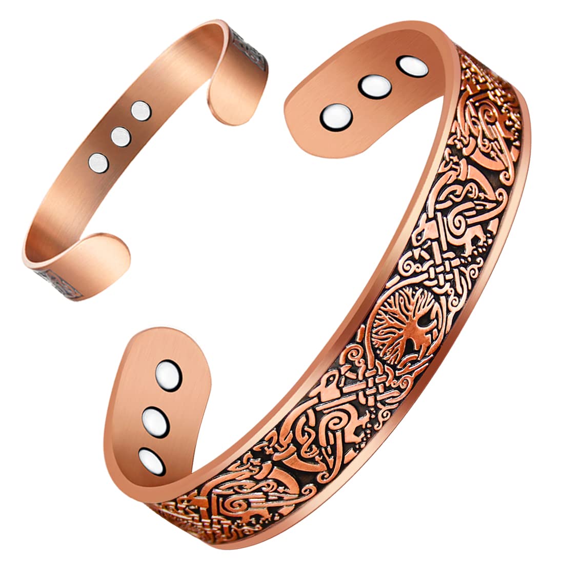 Vicmag copper magnetic bracelet with nine magnets for daily wear and support.