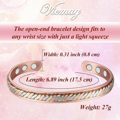 Vicmag copper magnetic bracelet open-adjustment for a comfortable, customizable fit