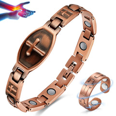 Vicmag copper magnetic bracelet close-up with polished finish for daily wear
