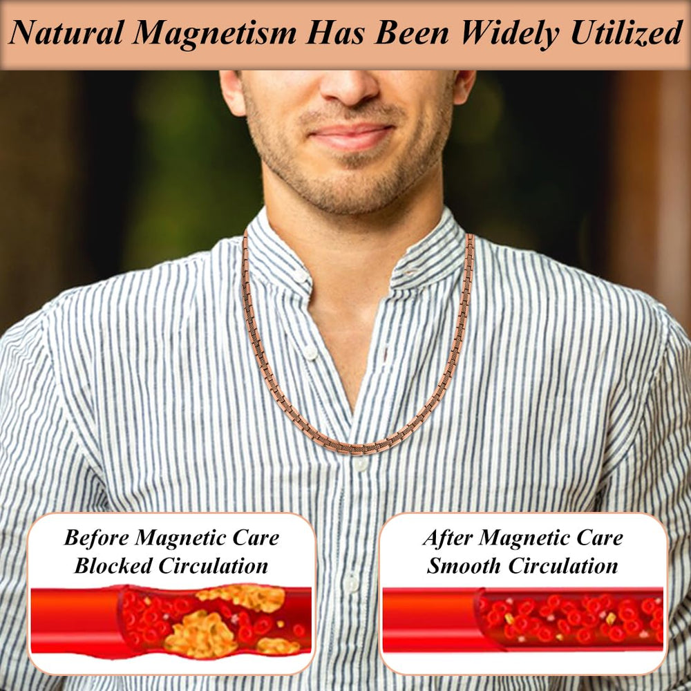 Vicmag copper magnetic necklace adjustable length for comfortable all-day wear.