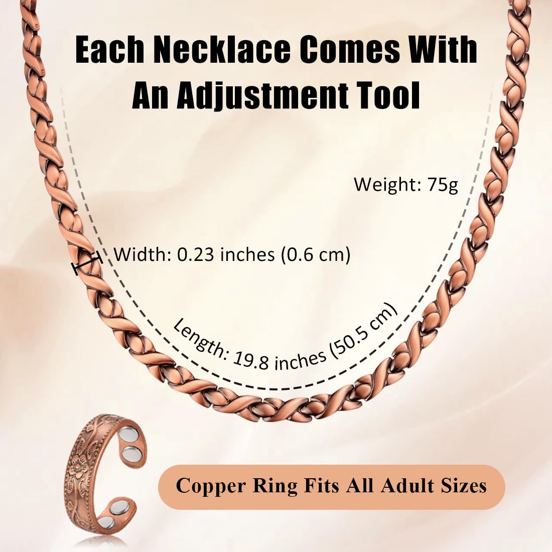 Vicmag copper magnetic necklace in exclusive gift box conveys premium packaging.