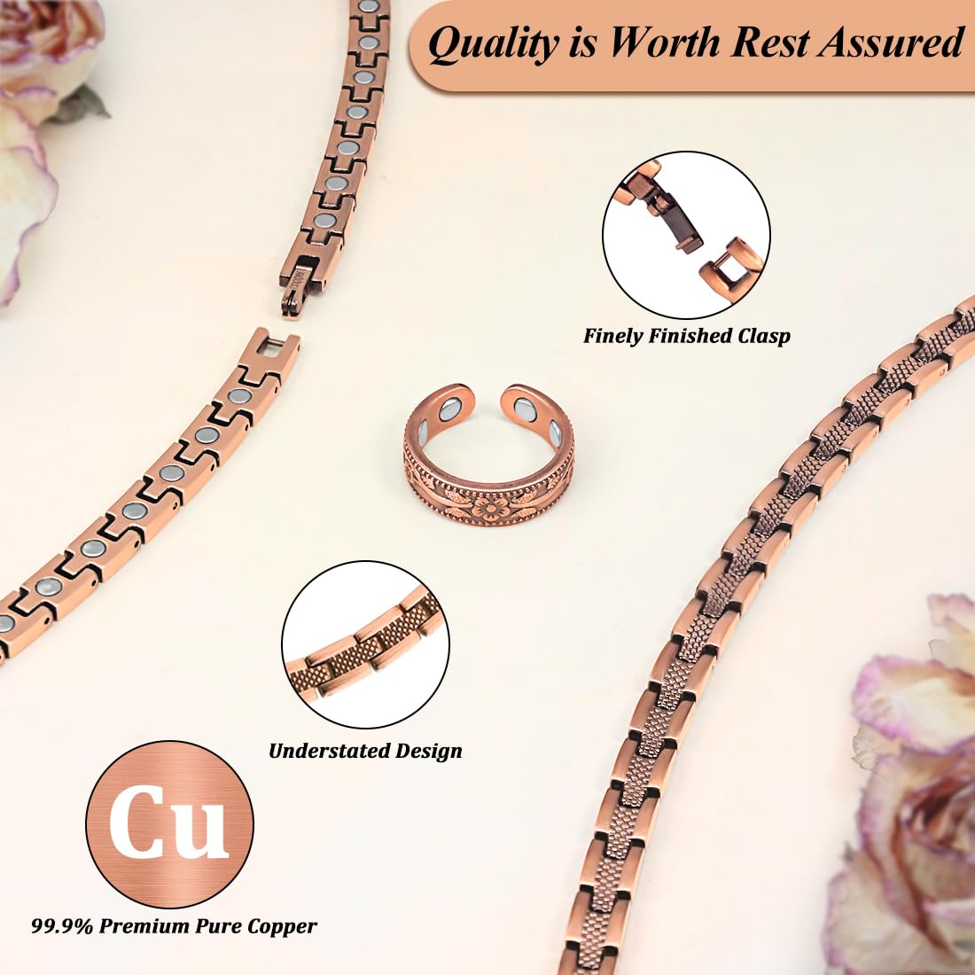 Vicmag copper magnetic necklace lead and nickel free for safer wear.