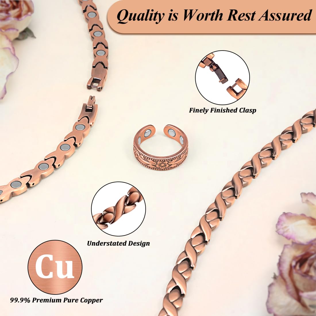 Vicmag copper magnetic necklace lead and nickel free for safe everyday wear.