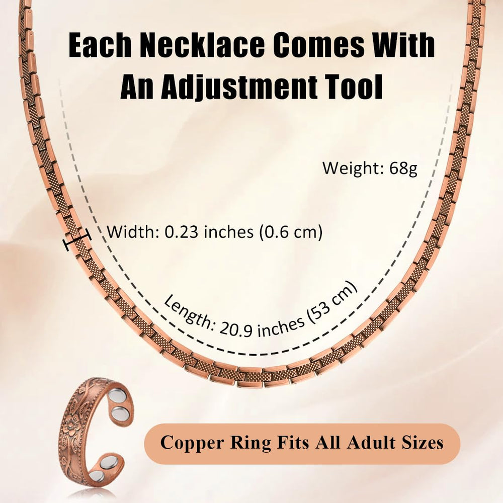 Vicmag copper magnetic necklace tarnish-resistant design for long-lasting shine.
