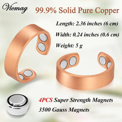 Vicmag copper magnetic ring showcases 99.9% copper for lasting shine.