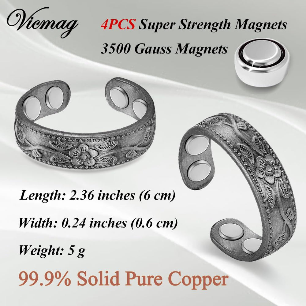 Vicmag copper magnetic ring magnets visible in close-up