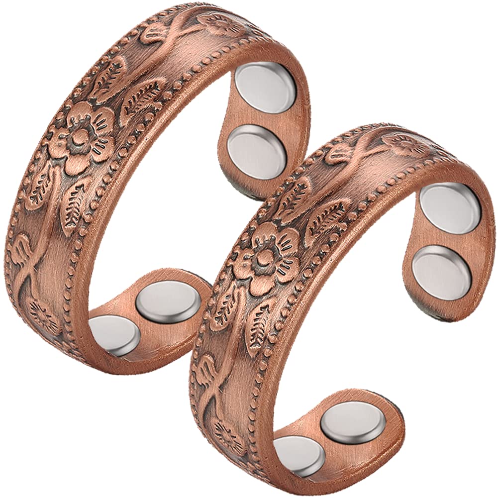 Vicmag copper magnetic ring closeup with polished finish for daily wear