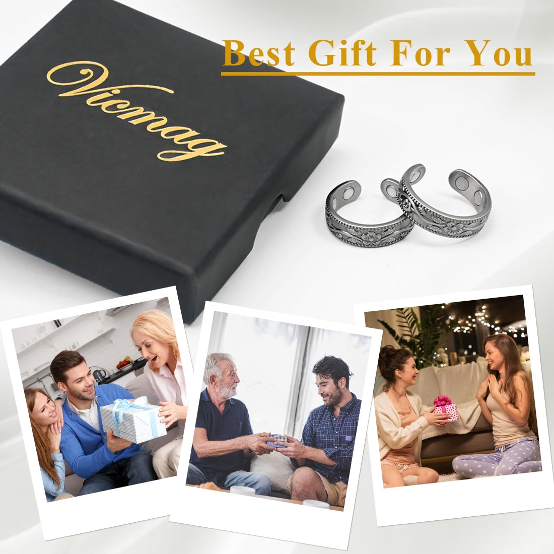 Vicmag copper magnetic ring in exclusive gift box