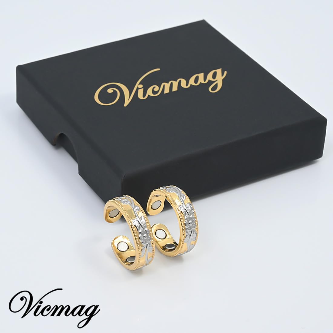 Vicmag Copper Magnetic Ring gift box presentation makes it ideal for gifting.