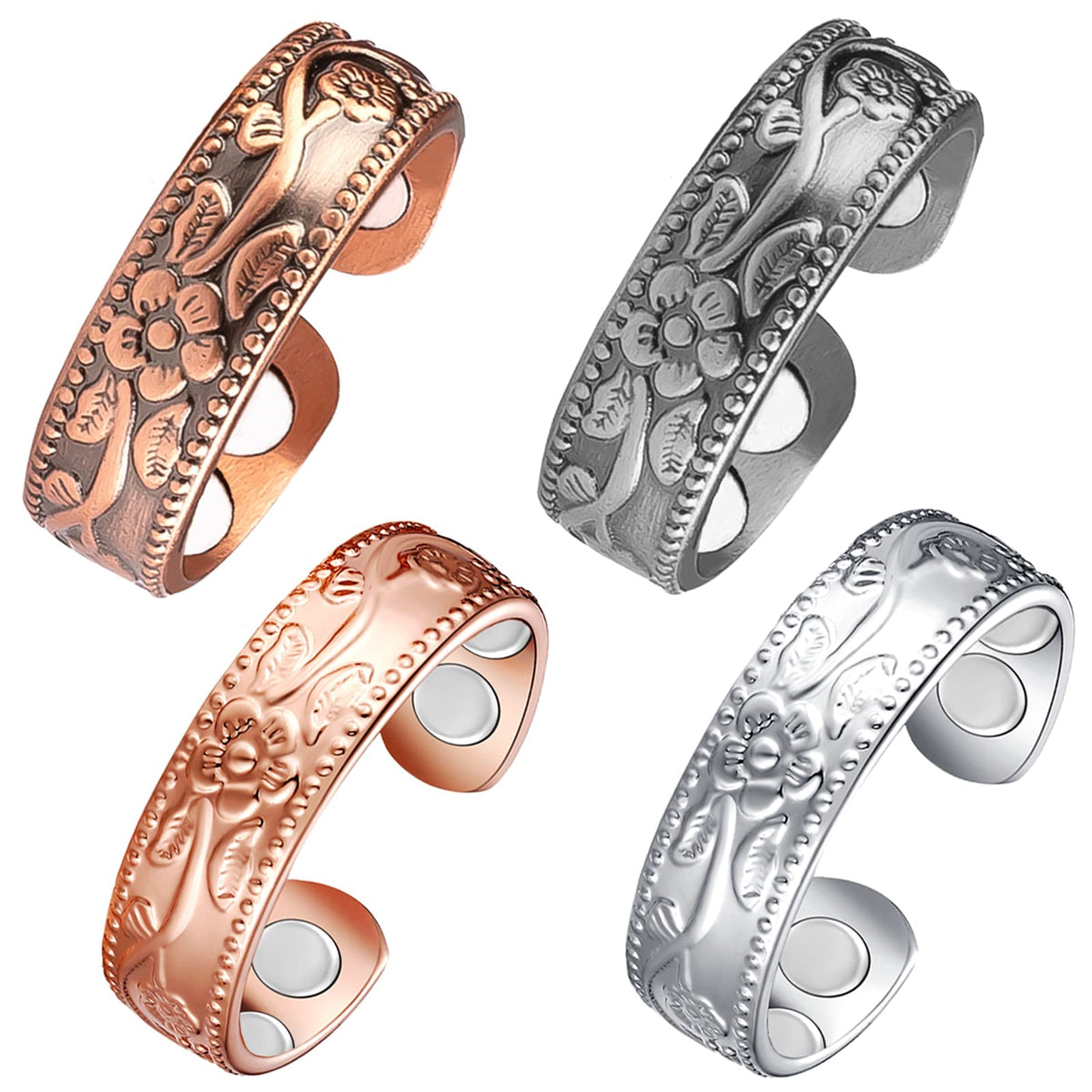 Vicmag copper magnetic ring for women with adjustable open-end design for comfortable daily wear