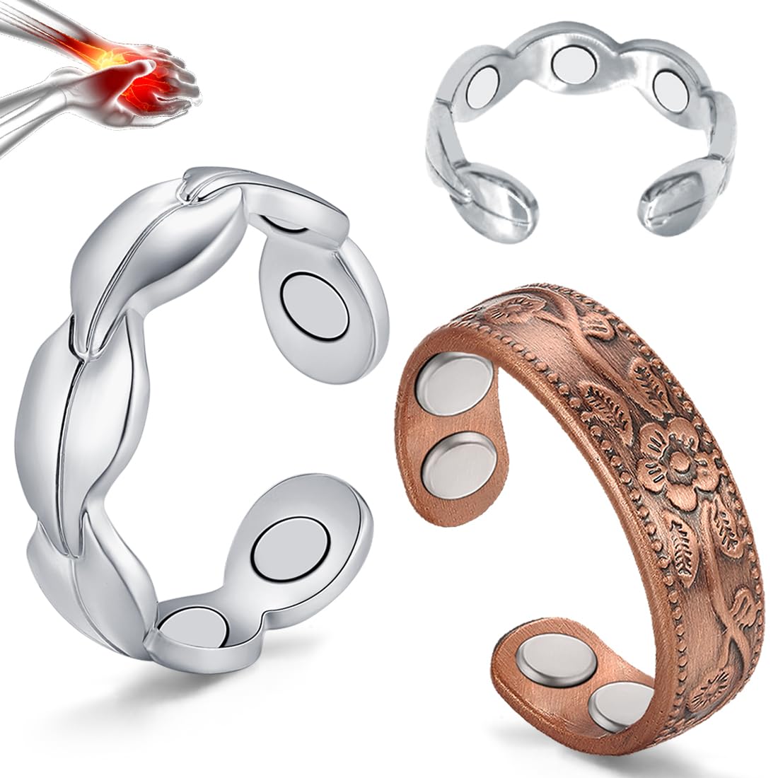 Vicmag copper magnetic ring for women – close-up showing a polished finish for everyday wear.