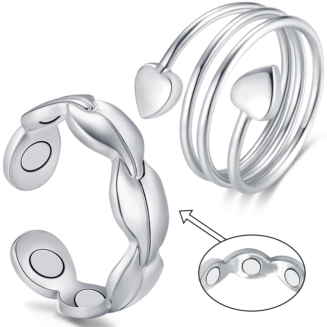 Vicmag copper magnetic ring for women in a close-up, stylish daily wear.