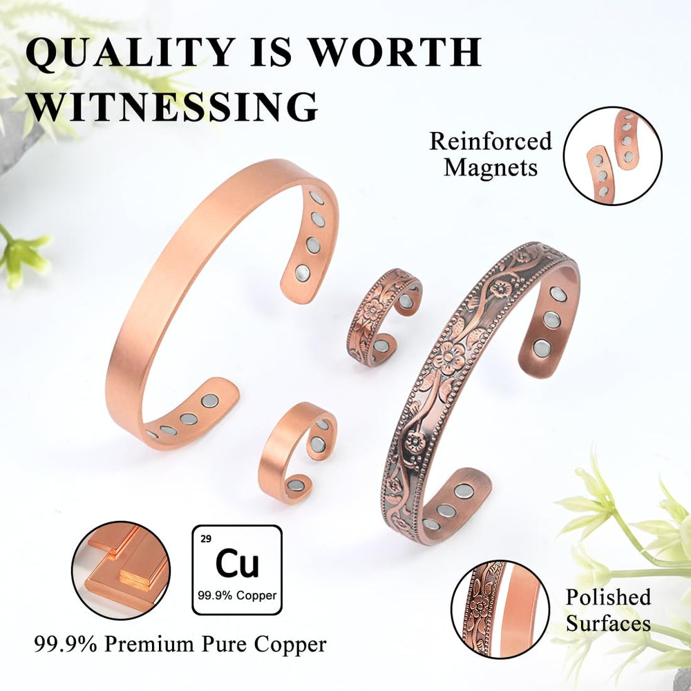 Vicmag frosted copper ring with modern minimalism.
