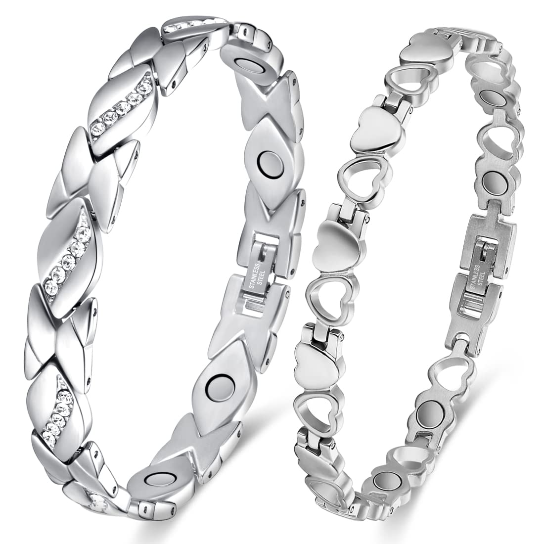 Vicmag magnetic bracelet close-up in titanium steel for daily wear