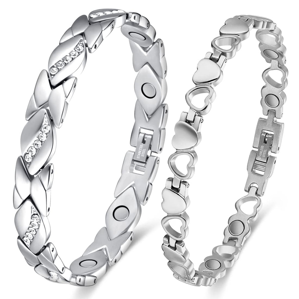 Vicmag magnetic bracelet close-up in titanium steel for daily wear