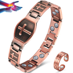Vicmag men copper bracelet double-row with magnets for daily wrist protection and style.