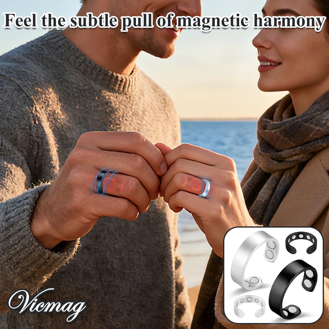 Vicmag minimalist design copper ring, discreet wellness accessory.