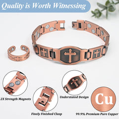 Vicmag solid copper bracelet magnets close-up showing durable magnetic links.