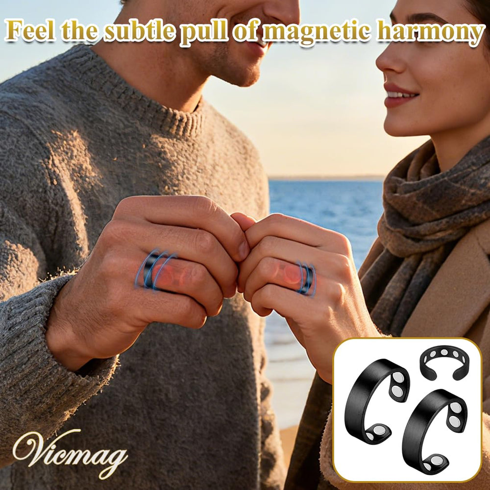 Vicmag rings worn on finger in real-life settings for daily confidence.