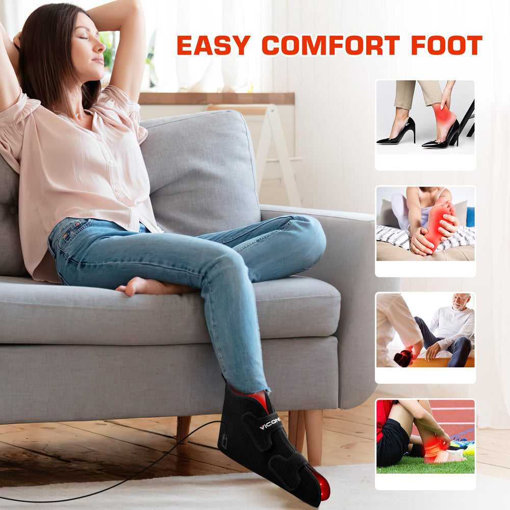 Viconor foot therapy wraps placed on feet for post-work relaxation