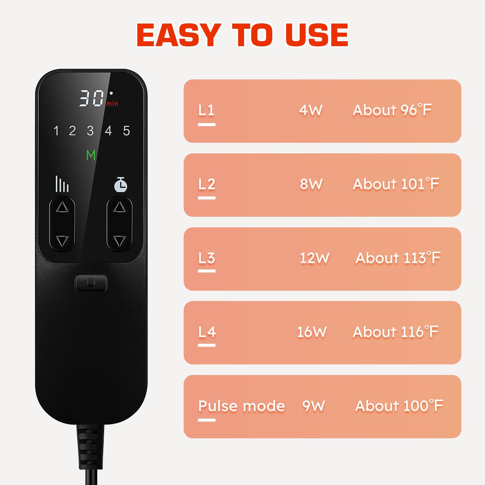 Viconor red light belt offers four plus one modes for customizable use.