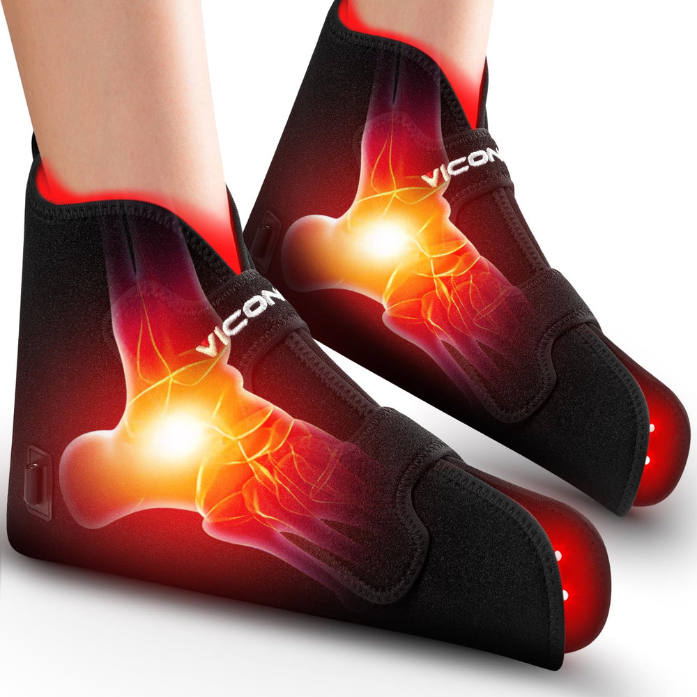 Viconor red light feet wraps delivering soothing warmth for tired feet