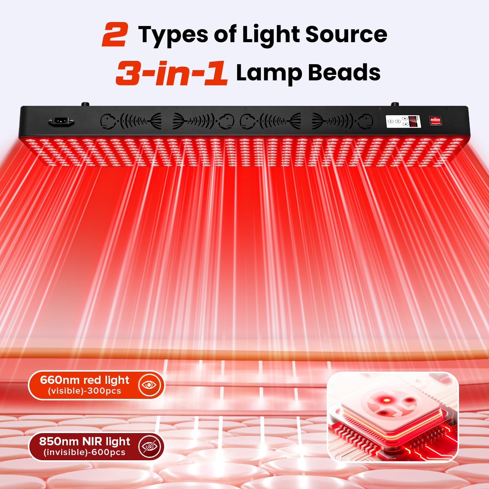 Viconor red light therapy device at 1500W power for strong irradiance.