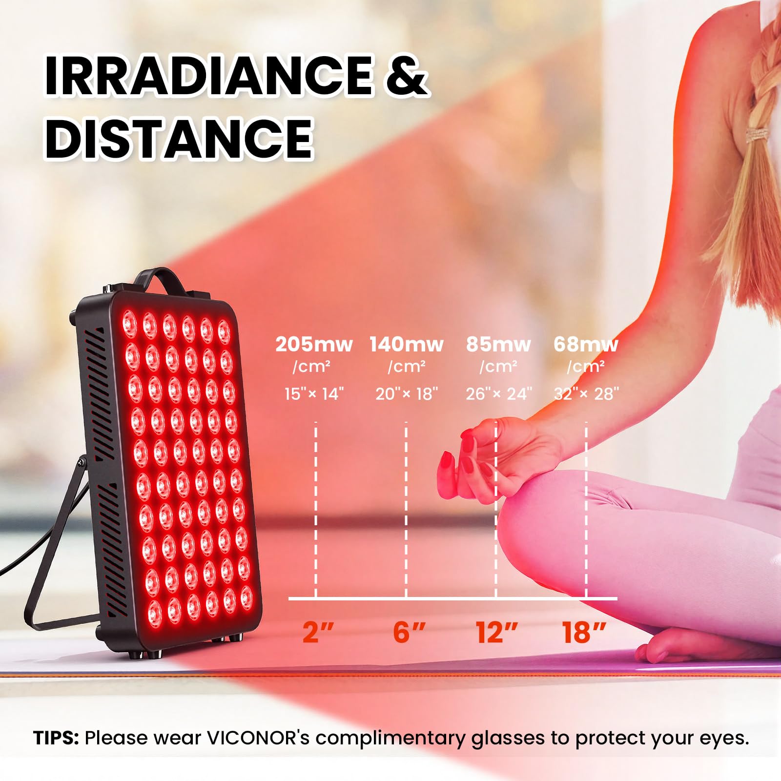 Viconor red light panel face application demonstrates facial area therapy potential