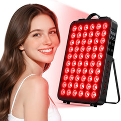 Viconor red light panel front view highlighting dual 660nm and 850nm LEDs for full-body therapy