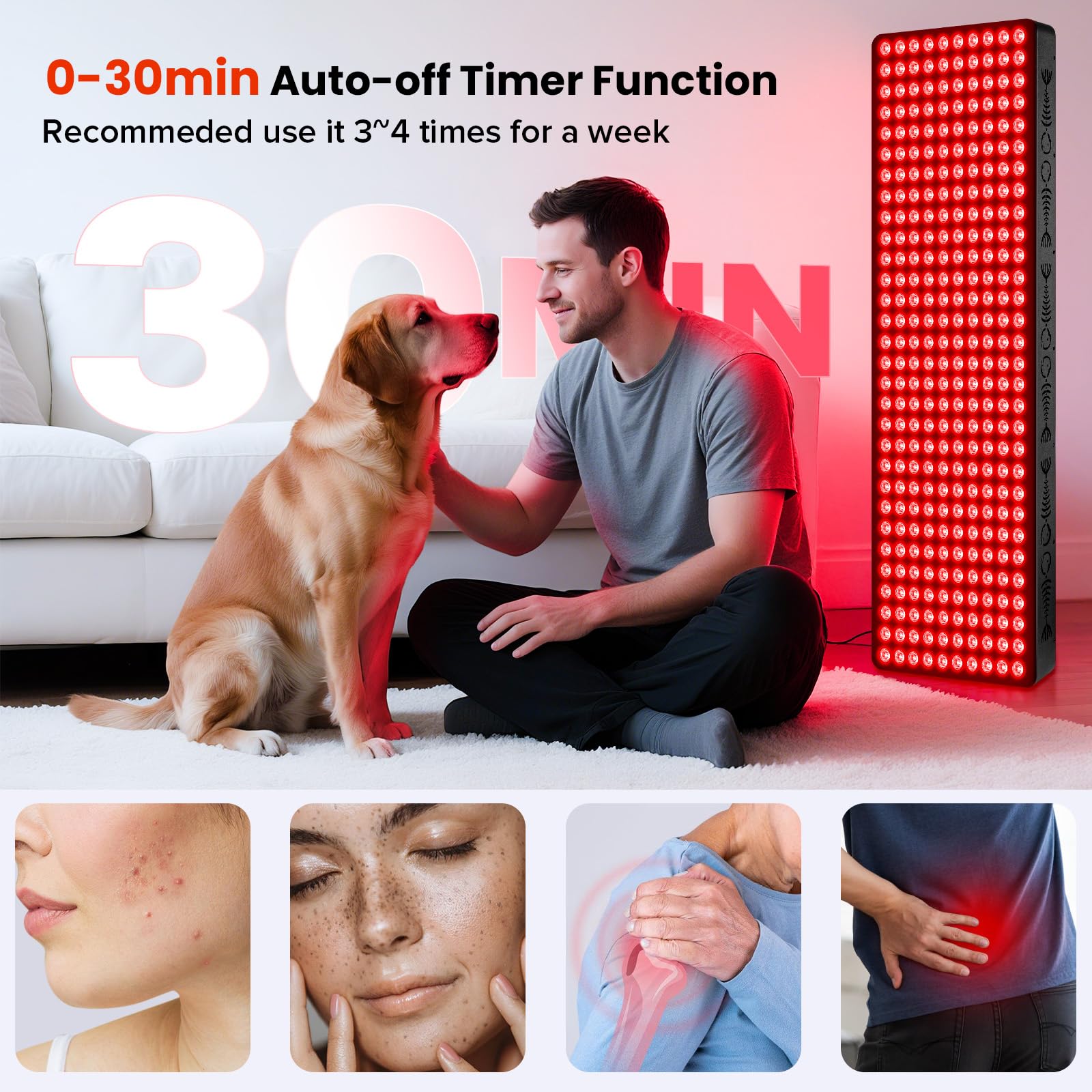 Viconor panel with timer and cooling fans for comfortable sessions.