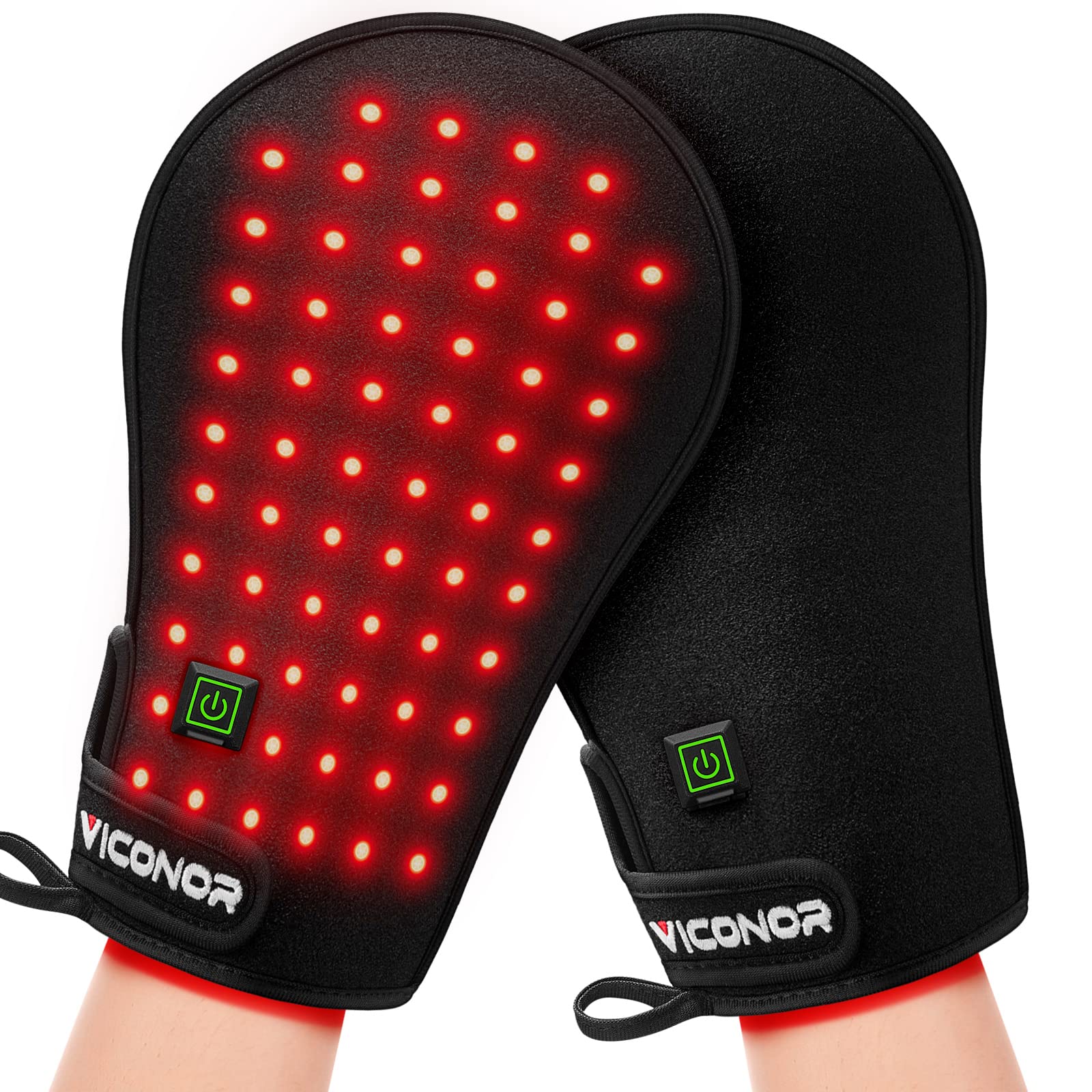 Viconor red light therapy gloves front view offering soothing infrared treatment for hands