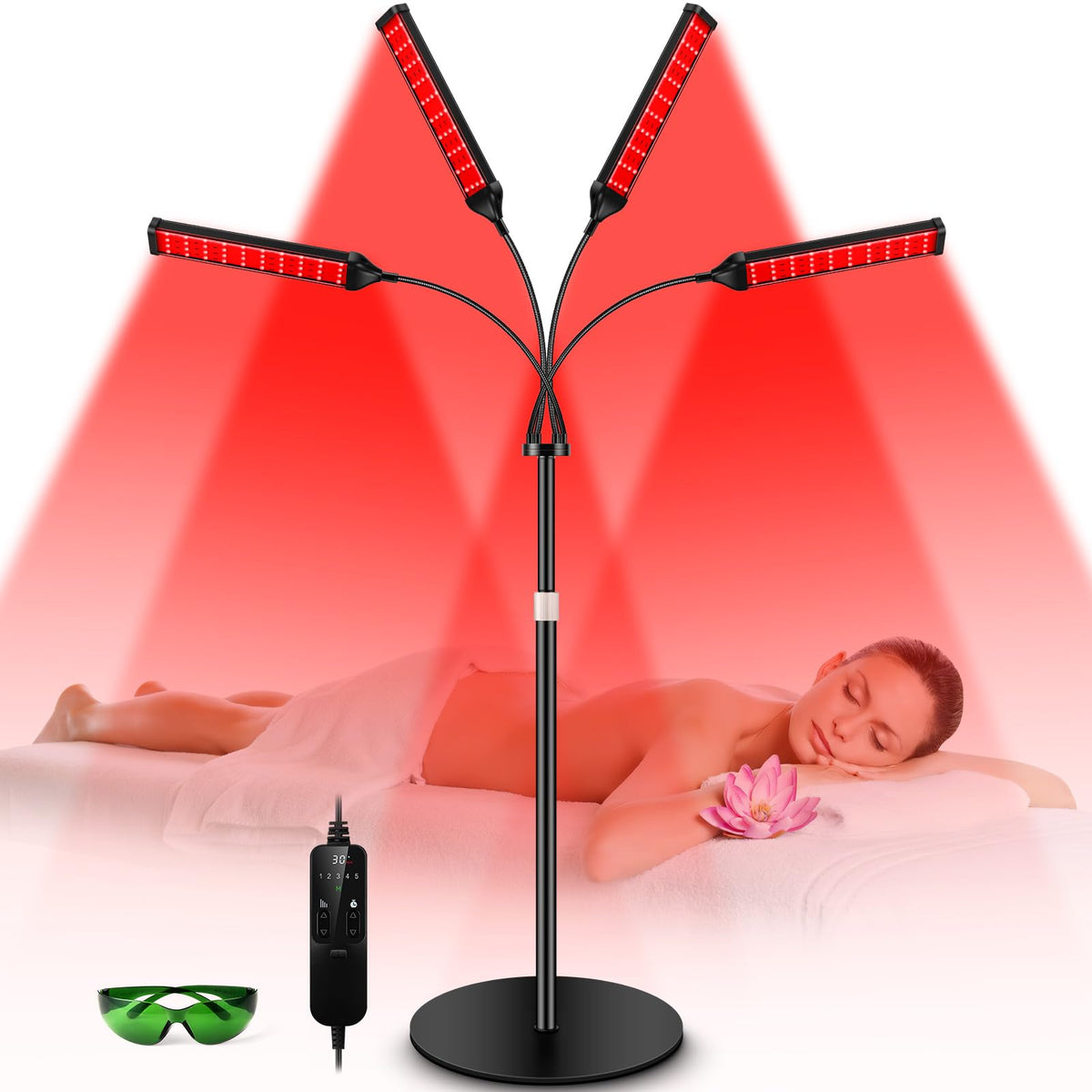 Viconor red light lamp, front view for versatile home therapy