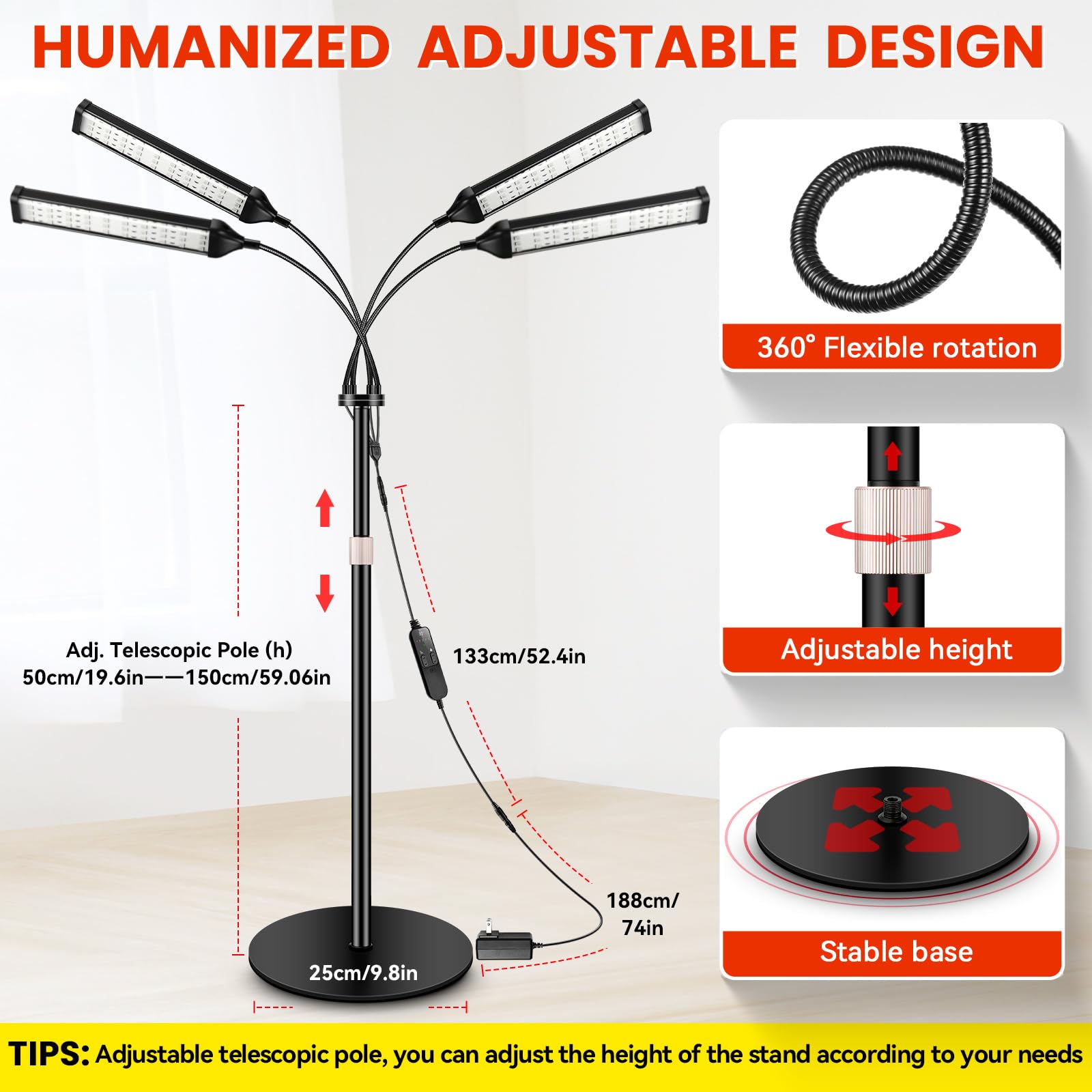 Viconor lamp optimized for facial-use sessions at home