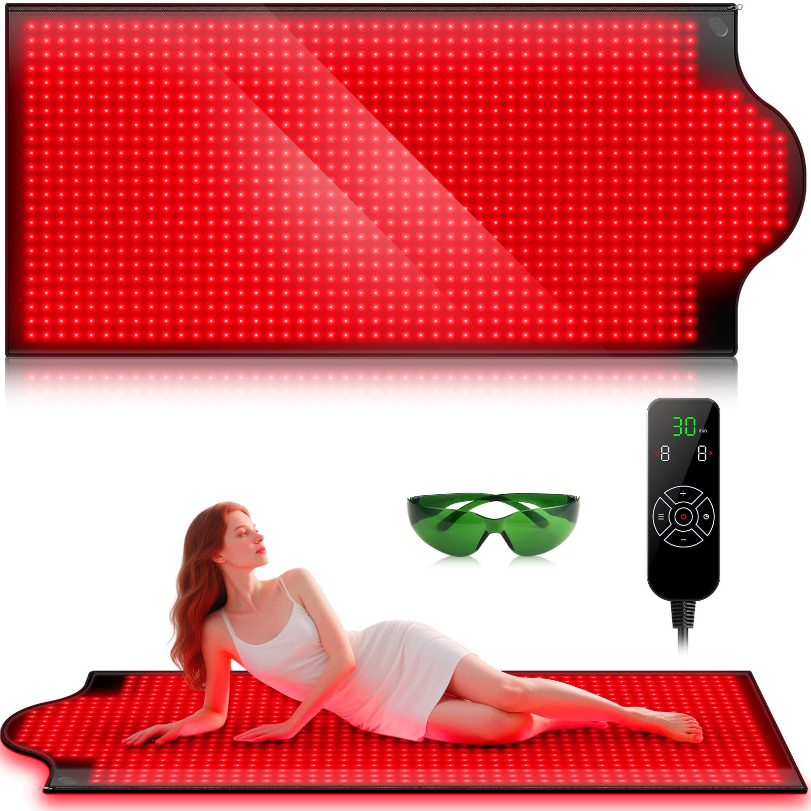 Viconor red light therapy mat full-length on floor supports relaxation and comfort