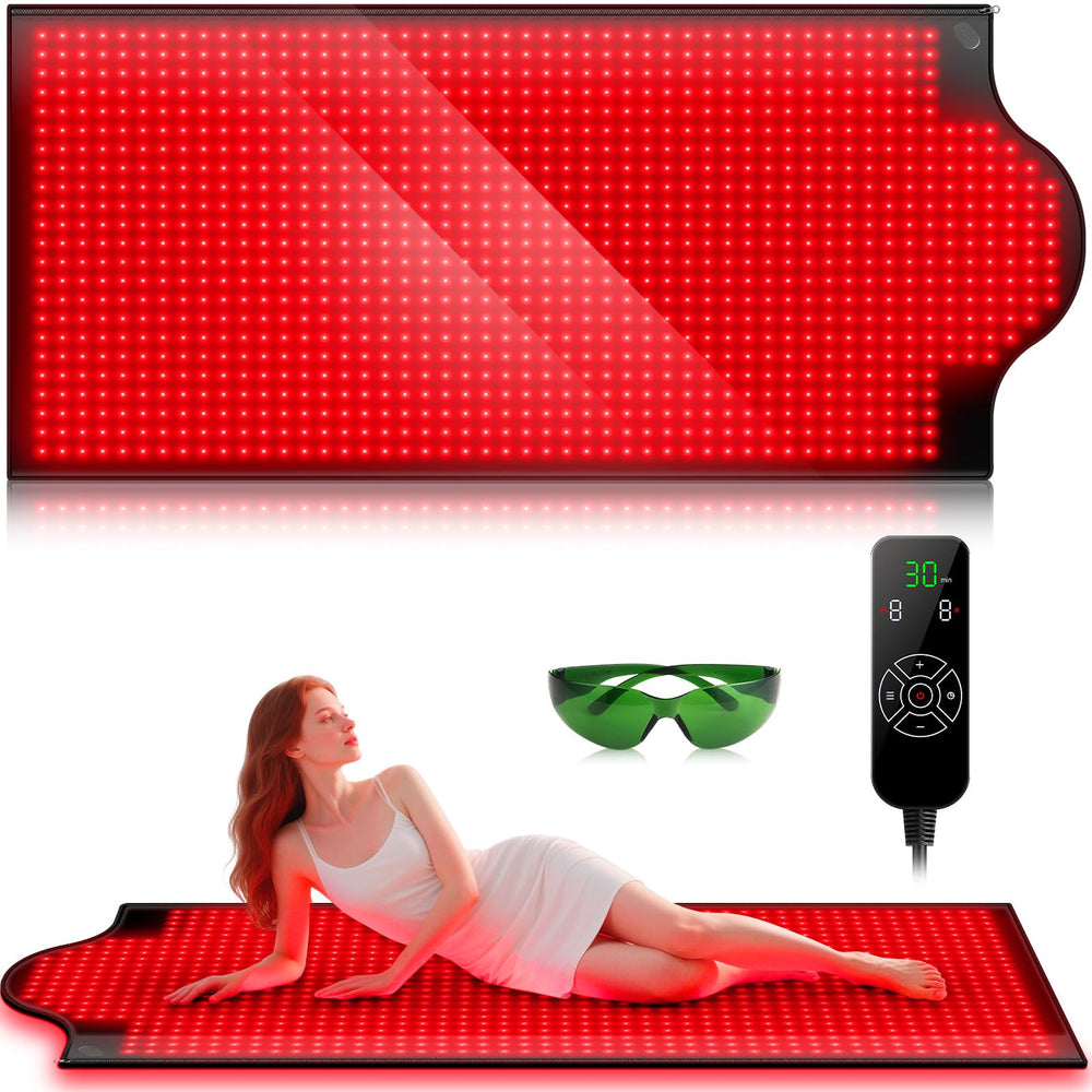 Viconor red light therapy mat full-length on floor supports relaxation and comfort