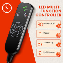 Viconor red light therapy mat close up LED panel shows even illumination
