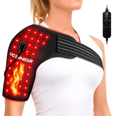 Viconor shoulder wrap with red light LEDs for targeted relief.