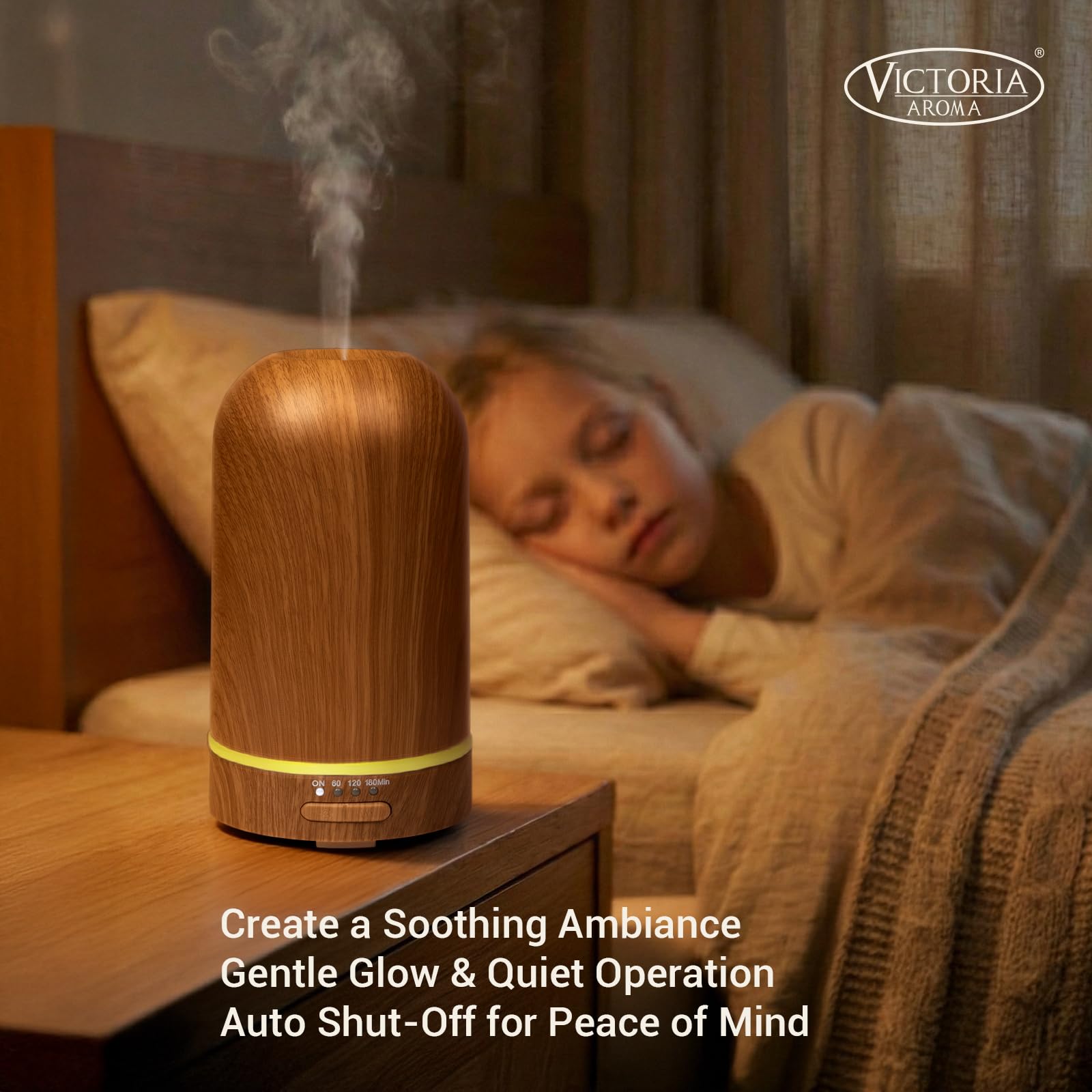 Victoria Aroma auto shut-off indicator helps safe overnight use.