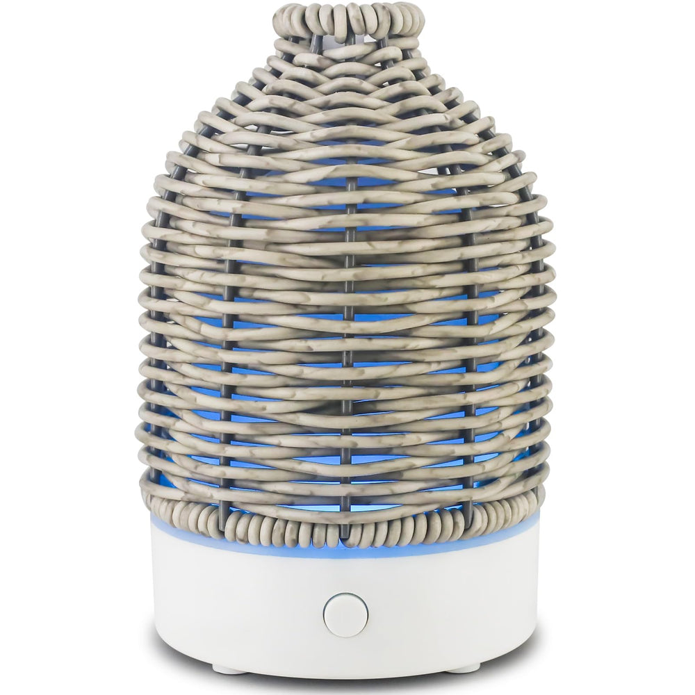 Victoria Aroma essential oil diffuser with gray rattan finish and 100ml capacity